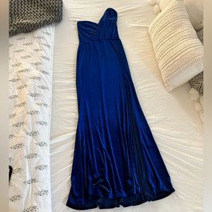 Gorgeous Royal Blue Soft Velvet Dress